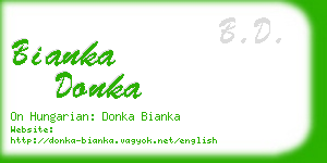 bianka donka business card